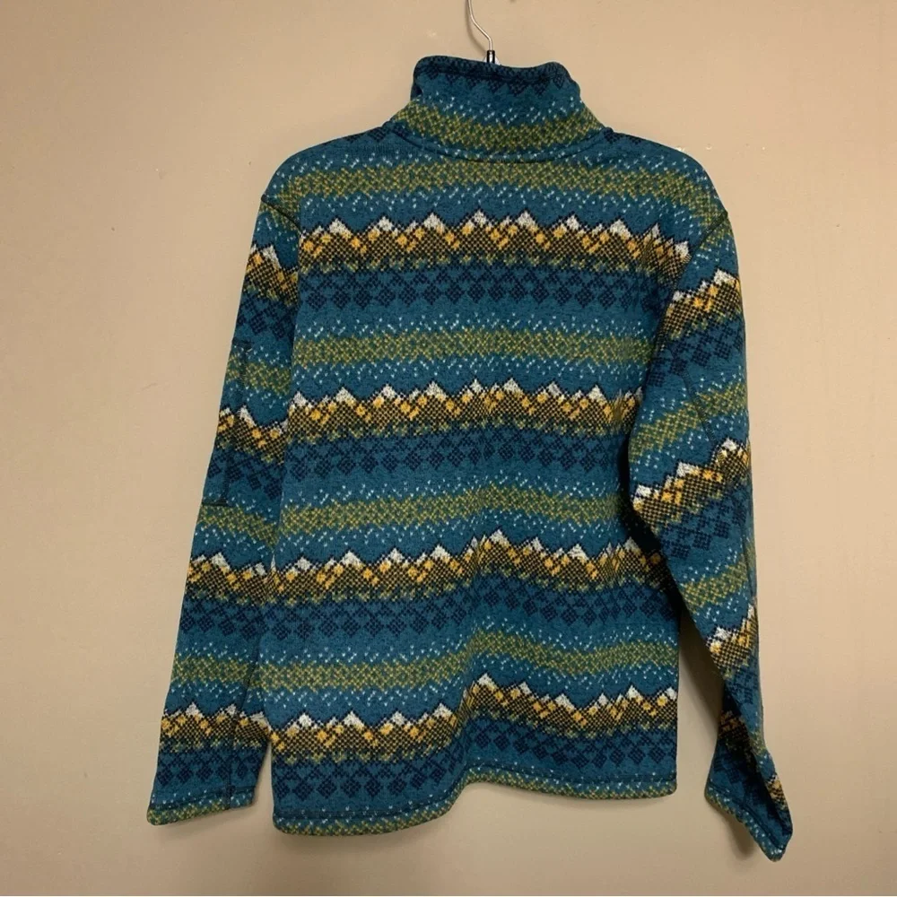 The North Face Men's 1/2 Zip Fair Isle Pullover Jacket SZ M Aztec Print